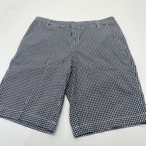 Merona Women's‎ Chino Shorts Off White Gray Navy Striped Cotton Womens Size 10